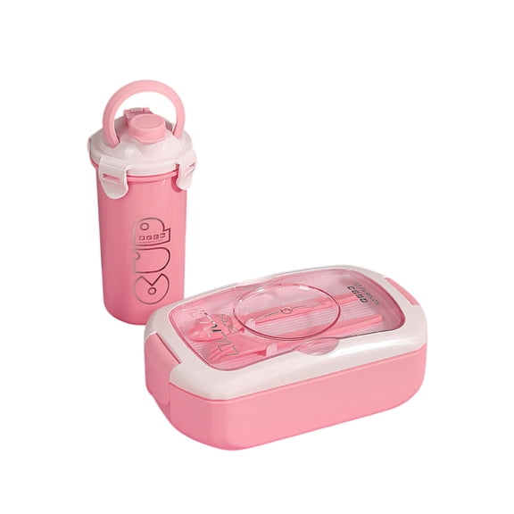 Portable Divided Lunch Box Water Cup Set Multi-Purpose Microwaveable Sealed Leak-proof For Student