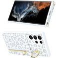 thumbnail image 6 of Samsung Galaxy S22 Ultra 5G Phone Case for Women with Card Holder,Samsung S22 Ultra Case Wallet Crossbody Lanyard with Strap,Credit Card Slots Kickstand Case with Ring Holder,6.8",White Leopard, 6 of 14