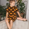 thumbnail image 4 of Balery Orange Pumpkin And Autumn Maple Conjunto de Pijama Infantil de Manga Corta con Estampado – Ropa de Dormir de Algodón Suave-Small, 4 of 6