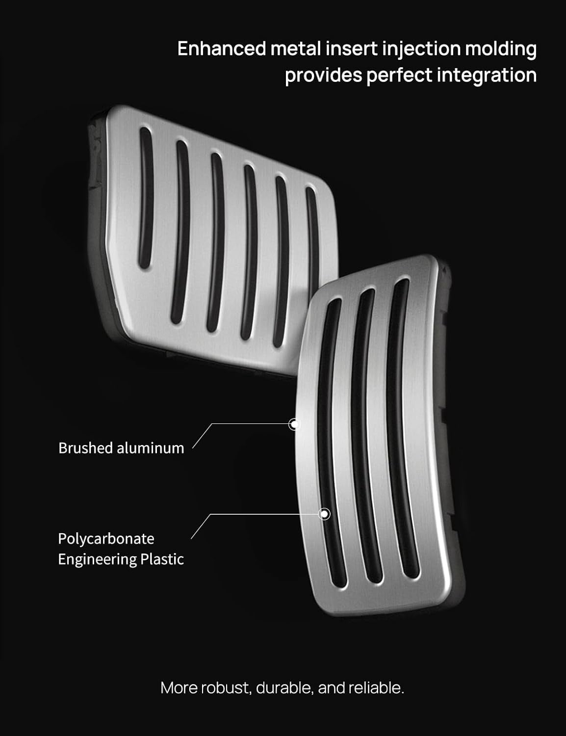 Aluminum Self-Flip Lock Performance Pedal Sets Accelerator Brake Pedals Cover for Tesla Model 3 Highland 2024+/Model Y Juniper 2025+ Non-Slip Protector Accessories Foot Pedal Pad Replacement