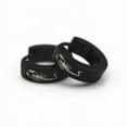 thumbnail image 3 of Negro de Stainlees Aro de Acero Clavos Pendientes Huggie Del Oído 1 Par de Los Hombres de Las Mujeres 4 piezas, 3 of 8