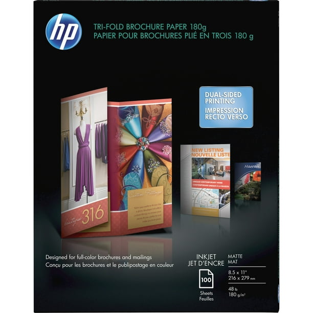 HP Inkjet Print Brochure/Flyer Paper, White, 100 / Pack (Quantity