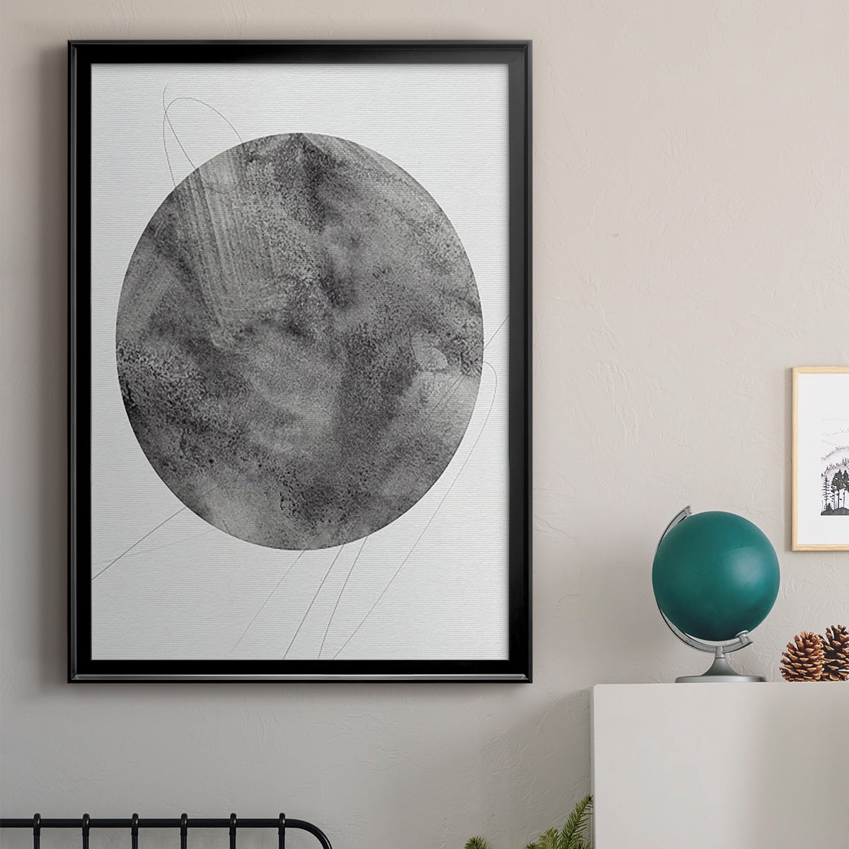 Graphite Moon II Premium Framed Print, in Gold, Black, or Silver - Ready to Hang