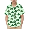 thumbnail image 7 of ZOYOEN Boys St Patricks Day Button Down Shirts- Short Sleeve Casual Lucky Lapel Kids Irish Clothes Green Size 8, 7 of 7