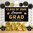 Soul's Black and Gold Graduation Decorations 2026, Class Party Supplies ...