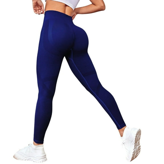 Caqnni Yoga Pants for Women High Waist, Workout Stretch Leggings with Pockets & Tummy Control, Non-See-Through Tights Workout Dance Running Yoga Pants (BU1,XS)
