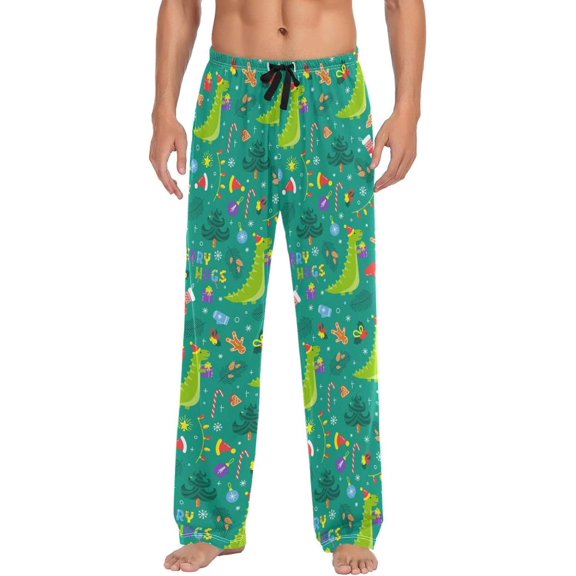GZHJMY Dinosaur Pajama Pants for Men, Lounge Pants Lightweight Men Pajama Bottoms with Drawstring Pockets, Christmas New Year Birthday Gifts, XX-Large