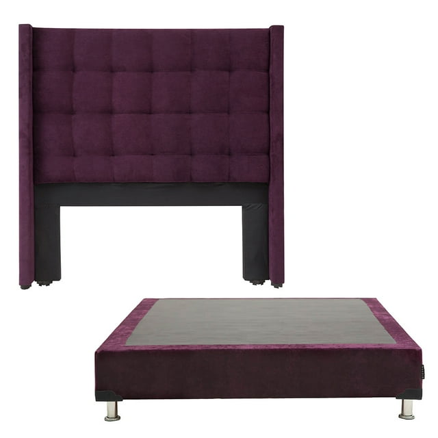 Box Base Cama Individual + Cabecera Titan Velvet