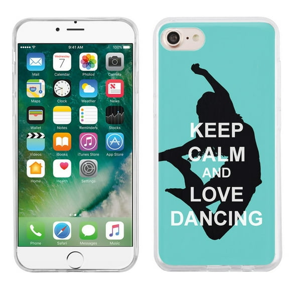 Slim-Fit case for Apple iPhone 8, OneToughShield ® TPU Gel Protector Phone Case - Keep Calm / Dancing
