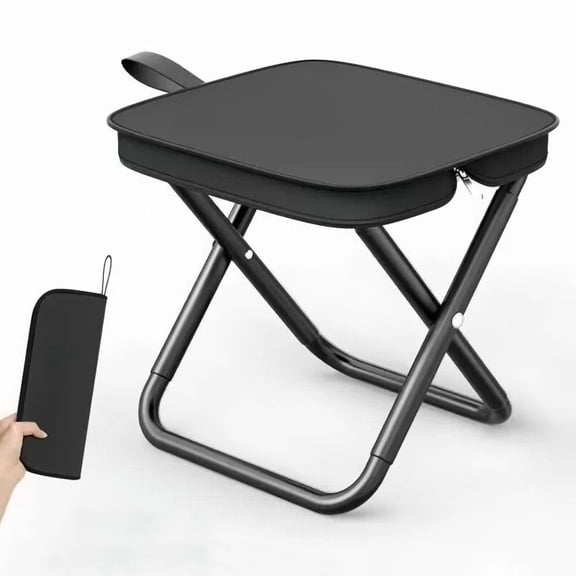 Small Space Single Sofa Seat, Foldable Compact Couch Stool with Soft Fabric Cushion and Stable Metal Frame for Indoor Outdoor Use