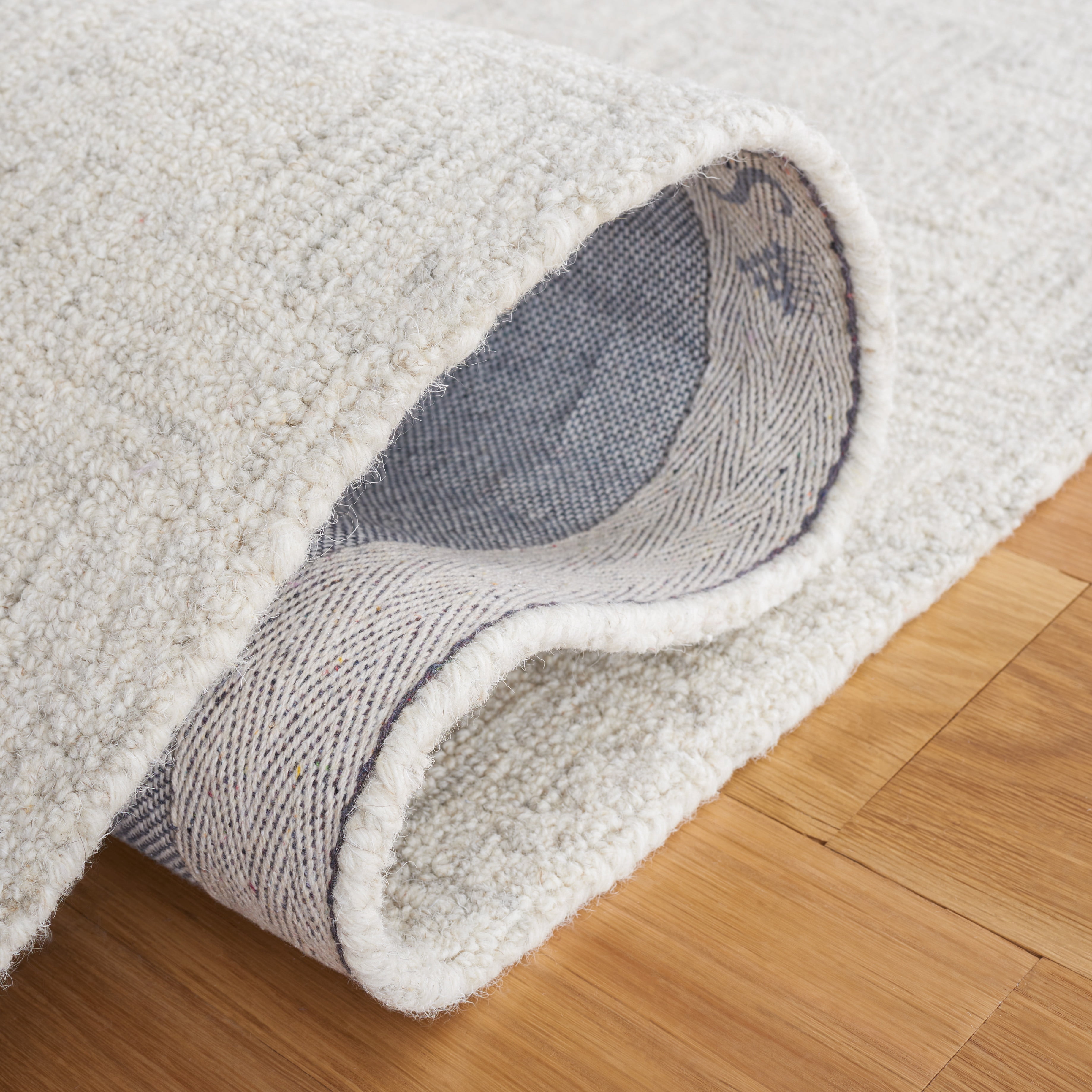 SAFAVIEH Micro-Loop Charlotte Solid Area Rug, Light Grey/Ivory, 11' x 15'