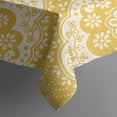thumbnail image 5 of Yellow Ethnic Floral Pattern Square Tablecloth,Waterproof Square Table Cover,Wipeable Spillproof Washable Table Cover for Home Kitchen Party Decor 42"X42"(107x107cm), 5 of 6