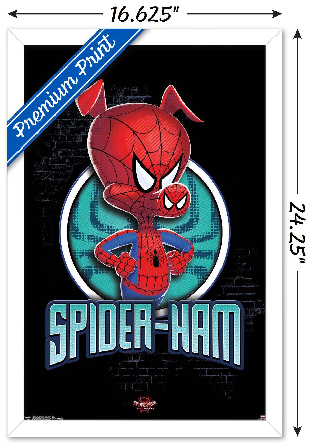 Marvel Spider-Man - Into The Spider-Verse - Spider-Ham Wall Poster, 14.725" x 22.375", Framed