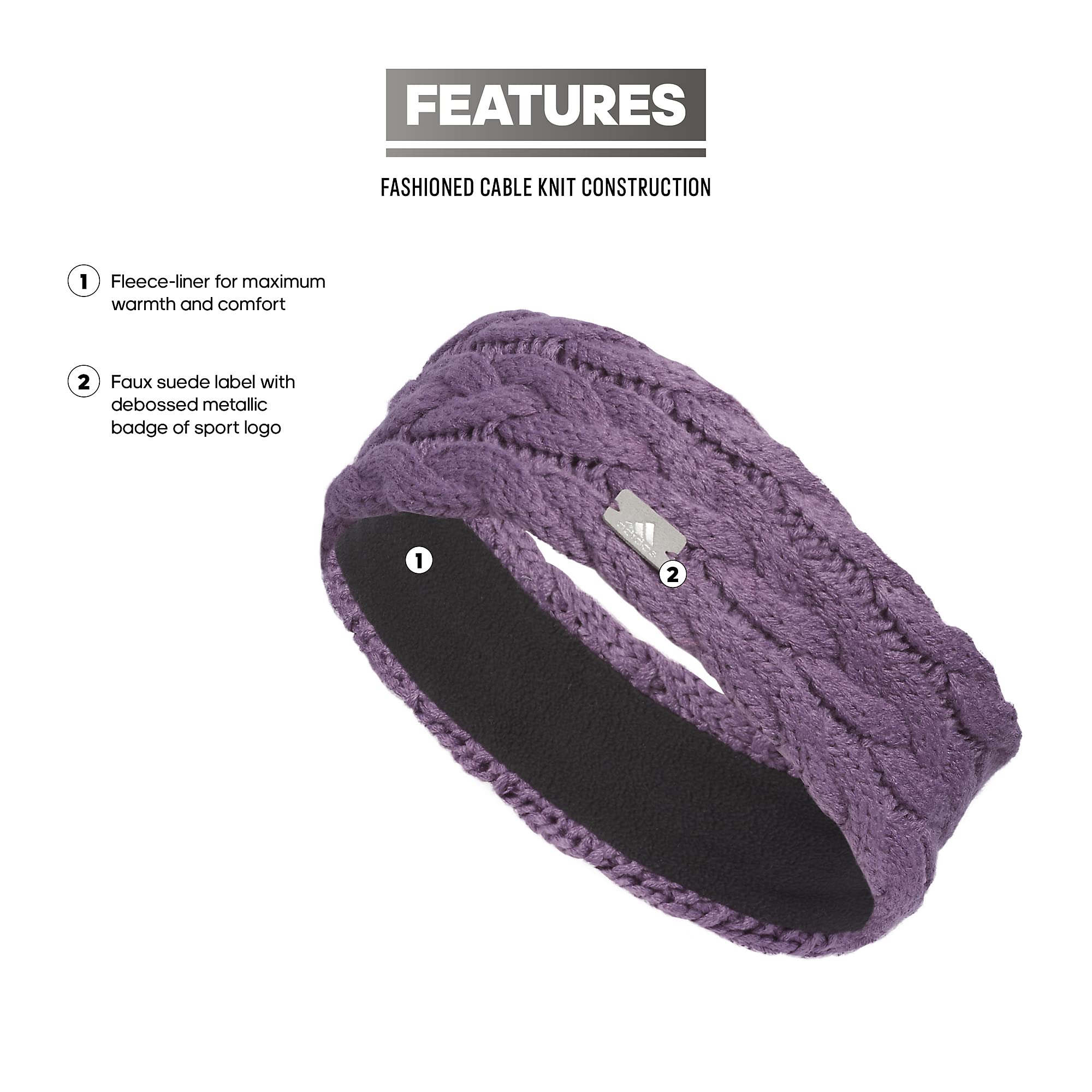 Adidas Women's Fashion Knit Headband Shadow Violet photo 2