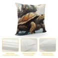 thumbnail image 4 of JRXY Turtle Throw Pillow Cover Set of Plant Vintage Steampunk Novelty midcentury Brown Square Oversized Decorative Pattern Washable Couch Outdoor Bed Sofa Porch Dorm Pillow Cases  White, 4 of 5