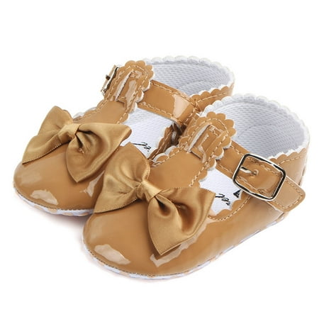 

Infant Baby Girls Soft Sole Bowknot Princess Wedding Dress Mary Jane Flats Prewalker Newborn Light Baby Sneaker Shoes