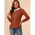 thumbnail image 2 of INSPIRE CHIC Women's Button Down Shirt Long Sleeve Work Peter Pan Collar Blouse Top, 2 of 6