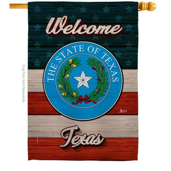 Americana Home & Garden H141300-BO 28 x 40 in. Welcome Texas Double-Sided Vertical Decoration Banner House & Garden Flag - Yard Gift