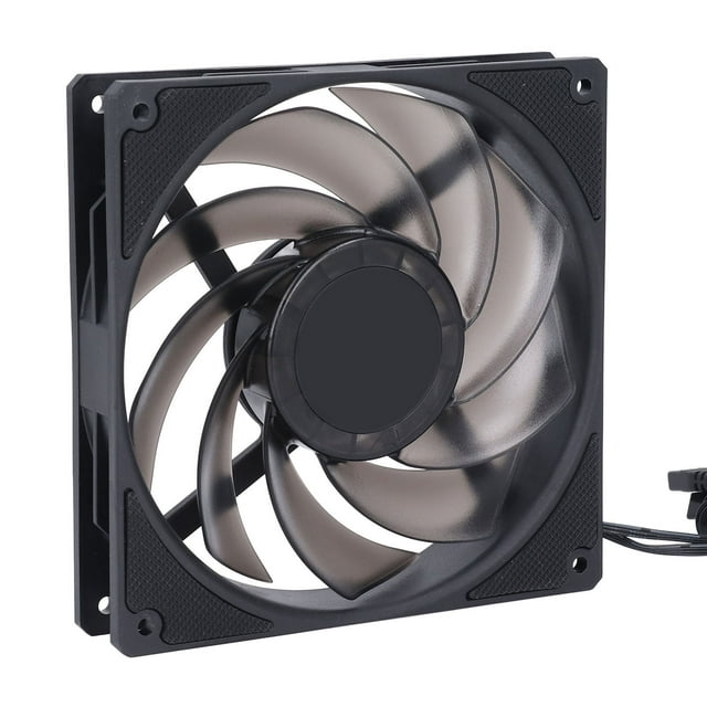 Case Cooler Fan, 140mm CPU Fan 2000RPM 4 Pin PWM Quiet Silicone Pad for Computer Black,White