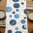 thumbnail image 5 of Table Runners 70 Inches Long Dress Scarves, Blue Polka Dots Farmhouse Coffee/Dining/Kitchen Table Decor, Holiday Table Runner, Modern Abstract Art 13x70 Inch, 5 of 9