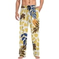 thumbnail image 4 of Men's Pajama Pants with Pockets Sleepwear Lounge Pants Stretch Casual Tropical Floral Leaves Exotic Leopard Skin, 4 of 7