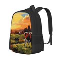 thumbnail image 1 of Balery Oil Painting Style Pasture Cow Mochila para hombre y mujer - Tela Oxford 600D resistente - Gran capacidad, resistente al agua, ideal para la escuela, viajes y senderismo, 1 of 6