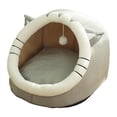 thumbnail image 1 of Methold Cute Cave Bed Dog Warm with Toy Ball Deformation No for Kitten Rabbit Puppy   Perchas para gatos Gris 35x35x31cm, 1 of 1