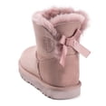 thumbnail image 3 of YDN Women Cozy Slip On Low Heels Back Bow Short Boots Round Closed Toe Flats Ankle Booties Winter Warm Shoes Size 10.5 Pink, 3 of 4