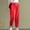Red, variant on Idoravan Women's Plus Size Pants Fashion Women Comfortable Leisure Solid Ninth Pants Pockets Loose Pants