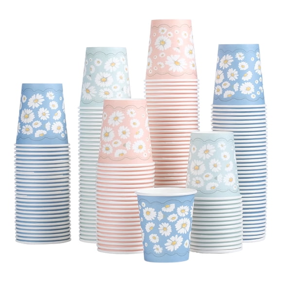 Vasos de papel Lamosi, paquete de 300 ml, 90 ml, para baños, fiestas, picnics