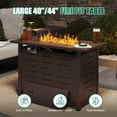 thumbnail image 4 of Aoxun 44" Outdoor Gas Fire Pit Table 60,000 BTU with Storage, Propane Fire Pit Table with Removable Lid & Waterproof Cover, for Outside Patio, Brown, 4 of 7