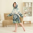 thumbnail image 4 of FORMRS Niños Bathrobe Unisex Hooded Robe Soft Plush Pajamas Sleepwear, Size 2-3T, Watercolor Mountatin, 4 of 7