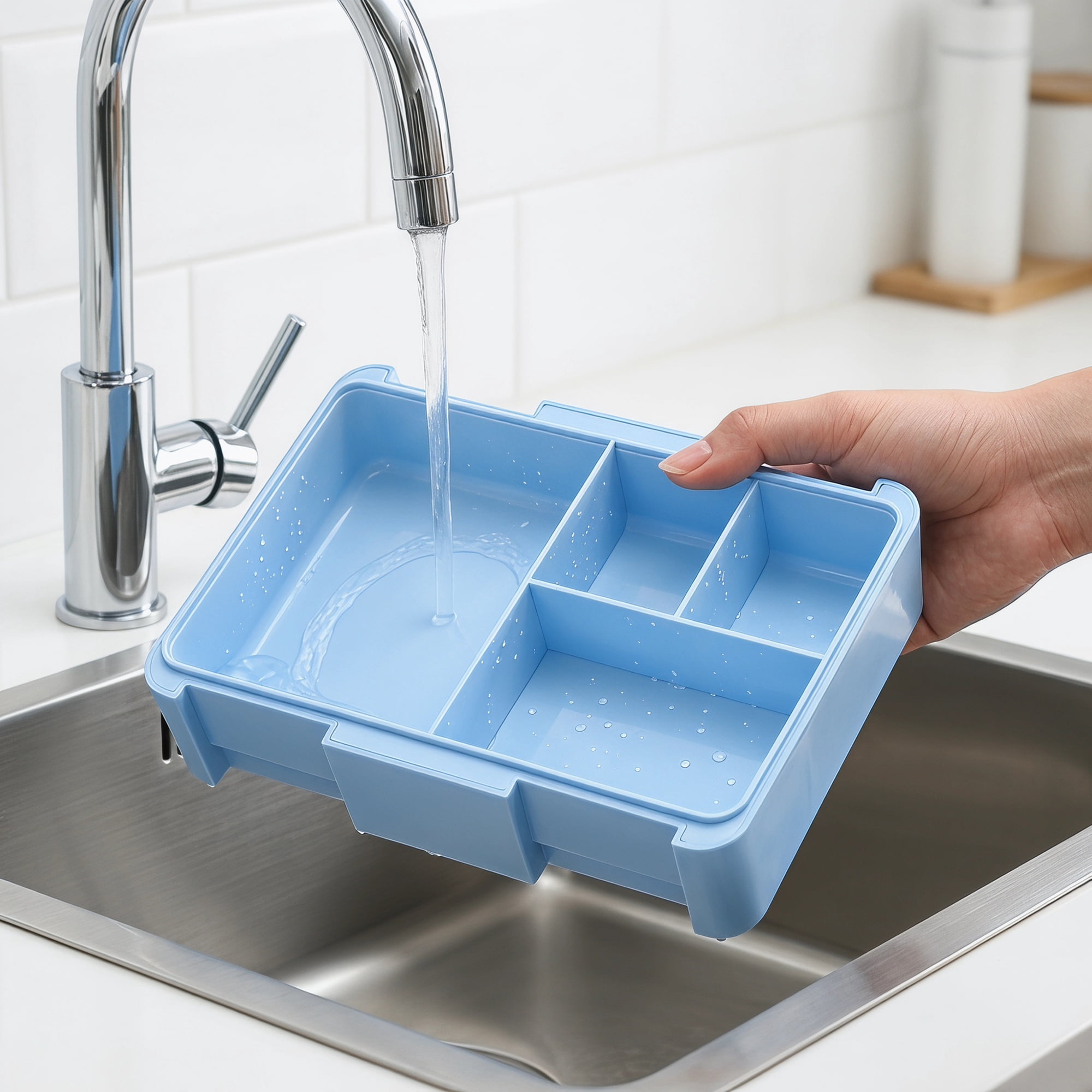 Unique Bargains 1450ml Leak-Proof Meal Prep Container Lunch Bento Box Blue