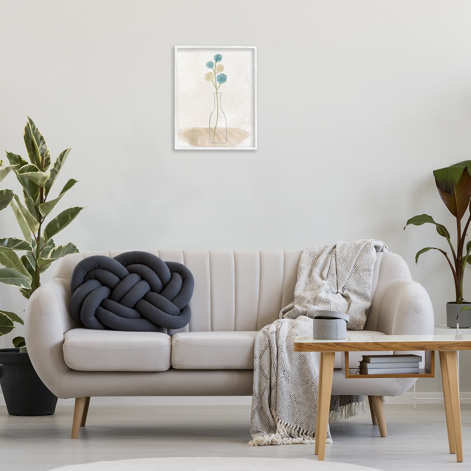 Stupell Industries Simple Bud Vase Botanical & Floral Painting White Framed Art Print Wall Art, 16 x 20