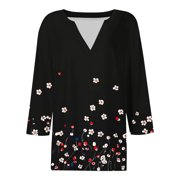 Womens Spring Blouses Women's Tops 3/4 Sleeve Tops Womens Blouses Spring My Items Ordered Fashion Gifts