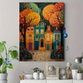 thumbnail image 4 of Whimsical Village Landscape Canvas Print Home Kitchen Entryway Wall Art, 4 of 8