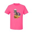 thumbnail image 2 of Funny Graphic Astronaut Cat in Space on Cheeseburger | Mens Cat Lover Graphic T-Shirt, Neon Pink, Large, 2 of 3