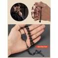 thumbnail image 5 of FaithHeart Black Glass Pearl Rosary Necklace for Women Men Catholic Virgin Mary Stainless Steel Blessed Bead Christian Crucifix Cross Pendant Y Necklace Wedding Baptism Jewelry Gift for Mom Prayer, 5 of 9