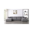 thumbnail image 6 of Meridian Furniture Serene Gray Durable Linen Fabric Modular Sectional, 6 of 6
