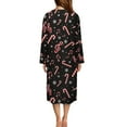 thumbnail image 2 of Xoenoiee Christmas Snowflake Candy Music Note Print Women Zipper Robes Long Sleeves Housecoat Xmas Lightweight Bathrobes Zip Up Robe Casual Nightgown with Pockets, Size 4XL, 2 of 7