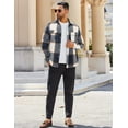 thumbnail image 3 of COOFANDY Men's Flannel Shirts Long Sleeve Cotton Plaid Shirt Jacket Casual Button Down Shirt with Pockets, 3 of 6