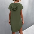 thumbnail image 4 of Patlollav Womens Summer Dresses Short Sleeve Bandage Casual Hat Solid Mini Dress, 4 of 6