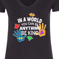 thumbnail image 4 of Inktastic In a World You Can Be Anything Be Kind Autism Awareness Women's V-Neck T-Shirt, 4 of 5