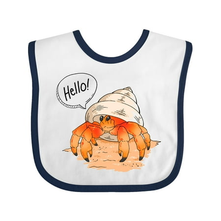 

Inktastic Summer Hello Cute Hermit Crab Gift Baby Boy or Baby Girl Bib