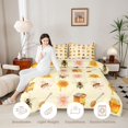 thumbnail image 3 of Erosebridal Cute Bug Bee Queen Comforter Set,Dreamy Floral Comforter Sets Queen,Cream Yellow,Light Gray Reversible,3-Piece,1 Comforter and 2 Pillowcases, 3 of 7