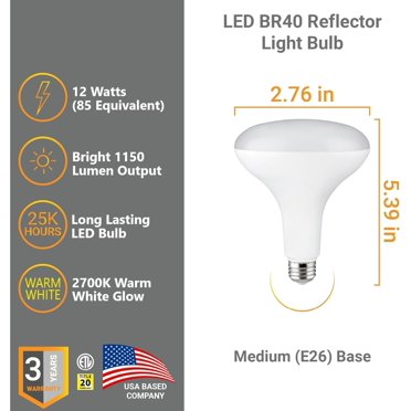 Halco 4-Pack 85W BR40 Halogen Flood Light Bulbs – Dimmable, Indoor/Outdoor, 5000-Hour Life, Clear White