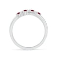 thumbnail image 2 of ANGARA Natural Round Ruby and Diamond Crossover Ring in 14K White Gold for Women (Size-2mm) | July Birthstone, Birthday, Anniversary, Jewelry Gift for Women | Natural Ruby Ring, 2 of 9