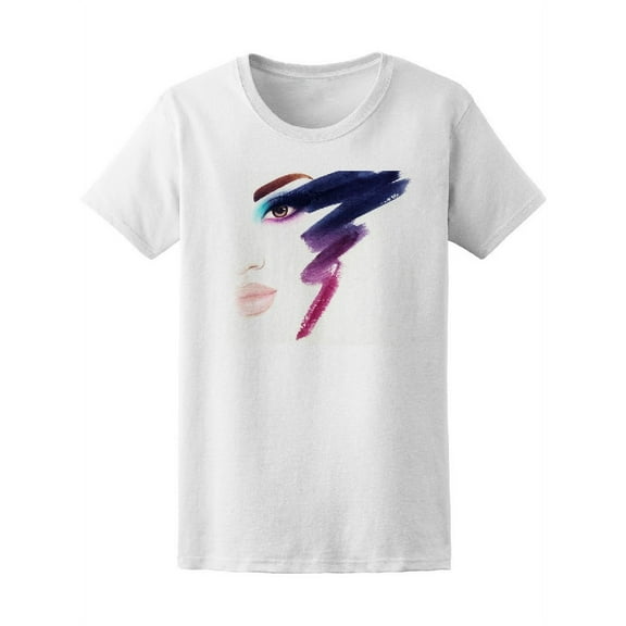 Fashion Makeup Lady T-Shirt Women -Image by Shutterstock, Female Large