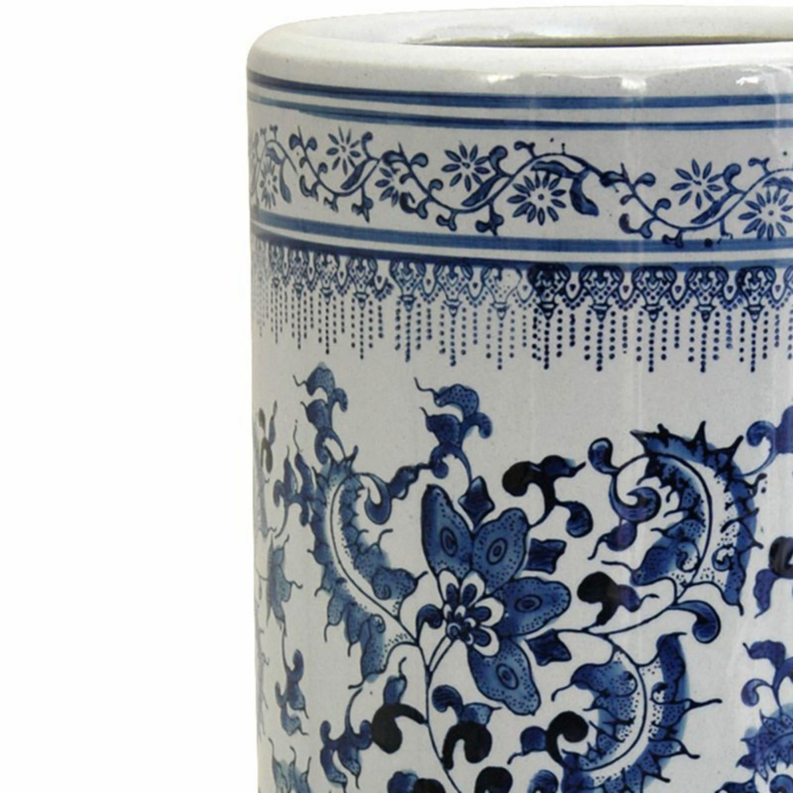 MYDZ Umbrella Stand New Chinese Style Umbrella Stand High Temperature Resistant And Easy To Clean Ceramic Corridor Furniture Household Decorations Color : A, Size : 22 * 22 * 52CM 