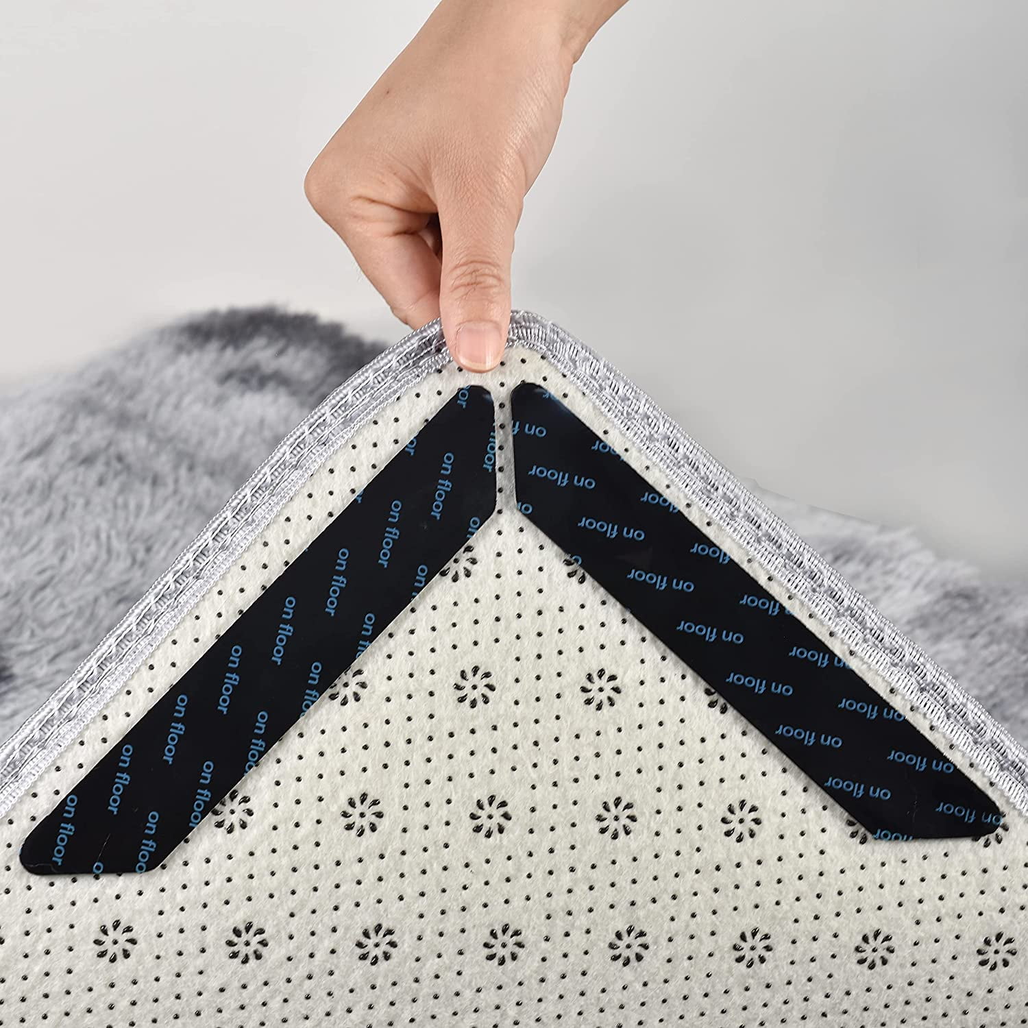 8/16x Reusable Rug Carpet Mat Grippers Anti Slip Rubber Grip Skid Tape Healthy 